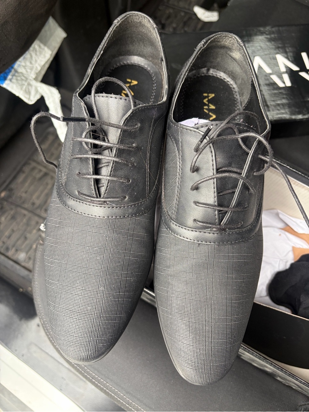 Men's Black Dress Oxfords - BOOHOOMAN